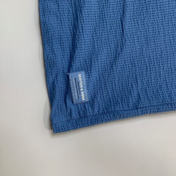 Scotch & Soda Shirt Mens XL Extra Large Copen Blue Stretch Cotton Crew Neck Tee - Picture 4 of 11